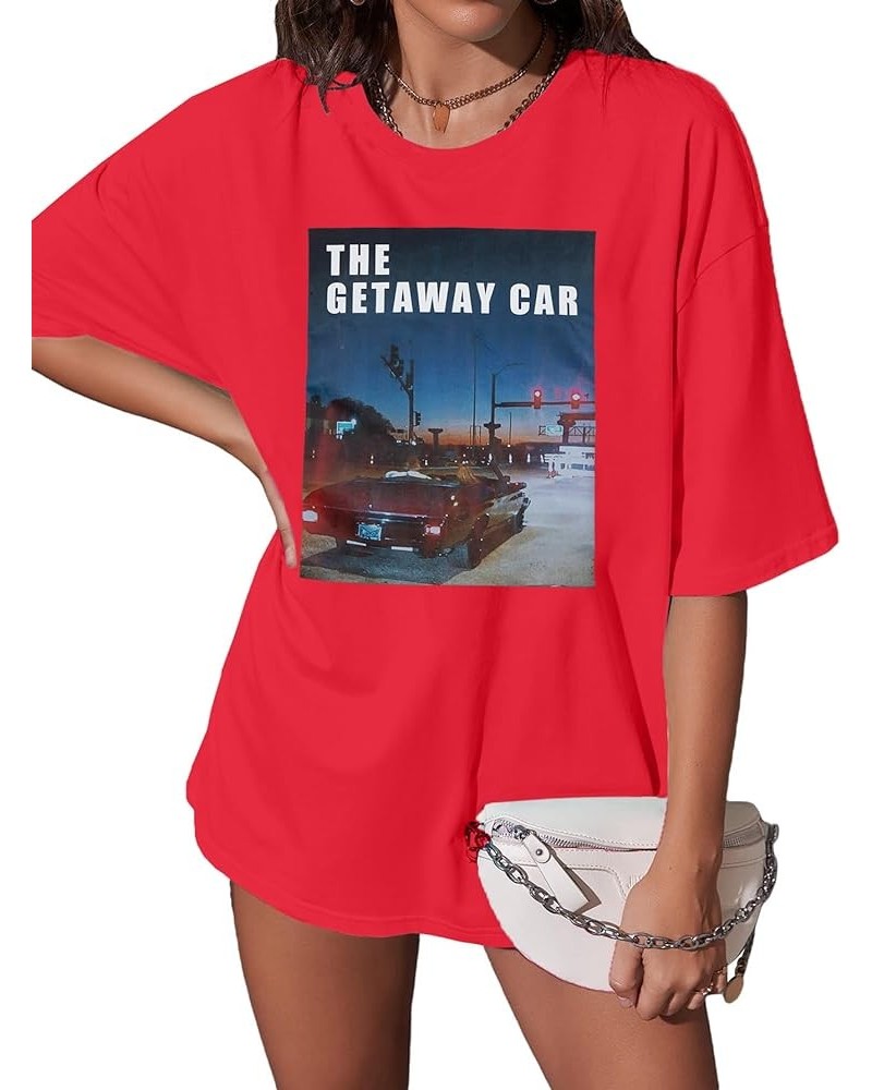 Women Concert Oversized Shirt Singer Fans Gift Tshirt Vintage Music Graphic Tee Causal Short Sleeve Tops Red $11.52 T-Shirts