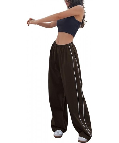 Drawstring Cargo Baggy Pants for Women Low Waist Wide Leg Jeans Loose Casual Trousers 2000S Streetwear 02-dark Brown $11.39 J...