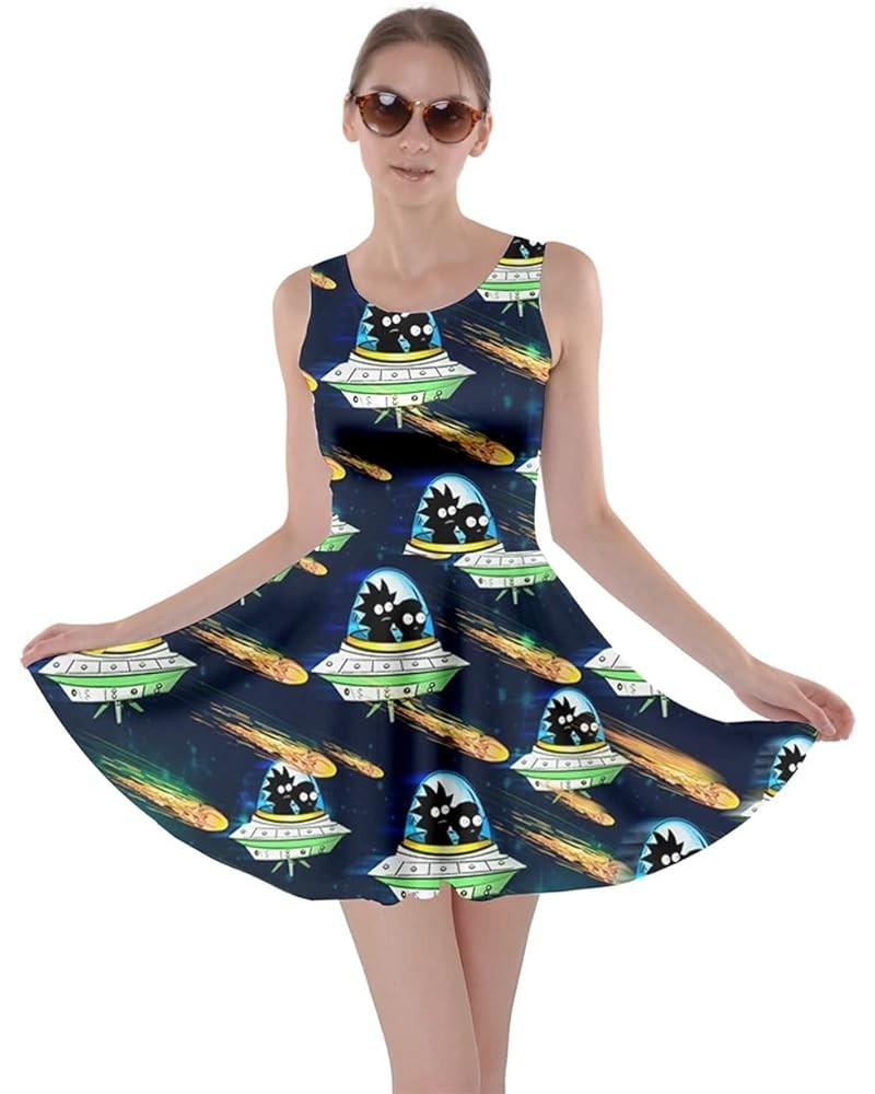 Womens Rick Morty Meeseeks Destroy Mooncake Final Space Mrs Frizzle Space Skater Dress, XS-5XL Travel in Space $17.22 Dresses