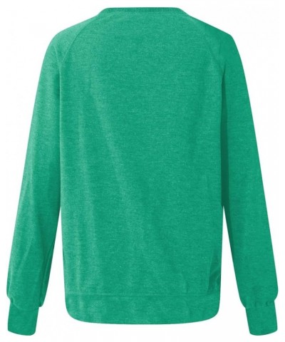 Women's Fall Tops 2023 Long Sleeve Crew Neck Solid Color Blouses Casual Loose Going Out Pullover 17green $8.95 Hoodies & Swea...