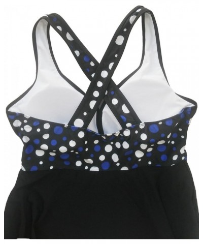 Womens Polka Dot Swimdress Two Piece Swimsuit and Brief Plus Size Blue $14.99 Swimsuits