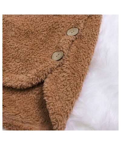 Winter Warm Sherpa Lined Coats Jackets for Women Plus Size Hooded Fleece Cardigan Pockets Button Down Fuzzy Sweater Sherpa Ja...