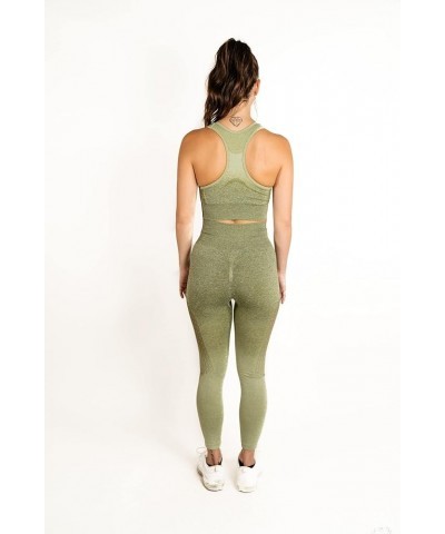 Workout Sets 2 Piece Women's Seamless Sports Bra High Waisted Leggings Outfits for Yoga Running Gym Exercise Ombre Green $19....