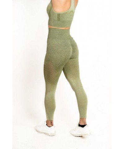 Workout Sets 2 Piece Women's Seamless Sports Bra High Waisted Leggings Outfits for Yoga Running Gym Exercise Ombre Green $19....