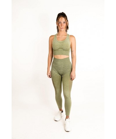 Workout Sets 2 Piece Women's Seamless Sports Bra High Waisted Leggings Outfits for Yoga Running Gym Exercise Ombre Green $19....