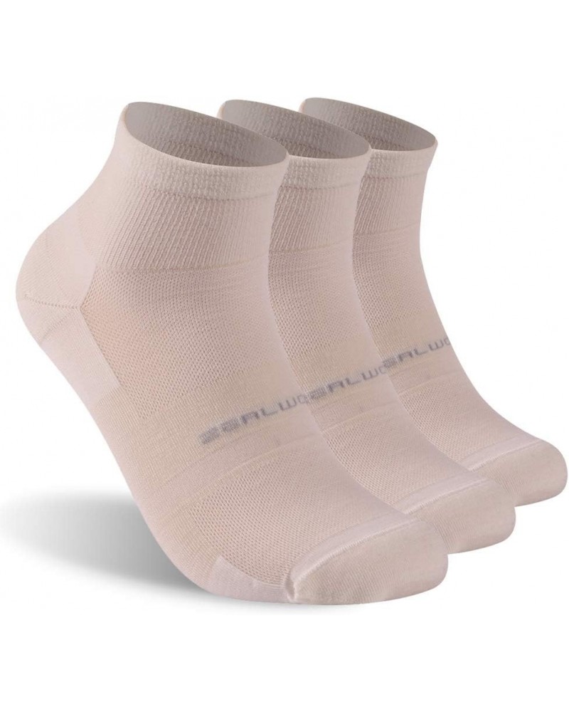 Merino Wool Ankle Athletic Socks Low Cut Running Golf Tennis Hiking Socks Quarter 3 Pairs 3xcream-quarter $18.04 Activewear