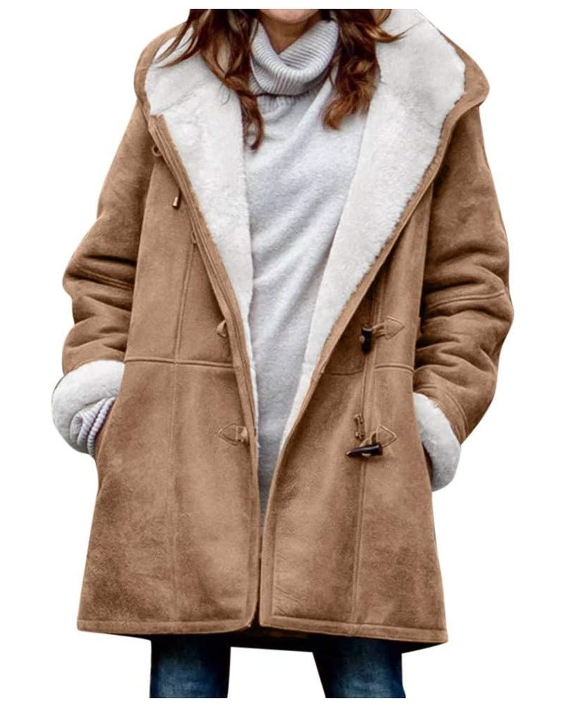 Winter Coats for Women Casual Long Sleeve Open Front Jacket Trendy Warm Outerwear Fashion Cardigan Clothes A5khaki $22.46 Jac...