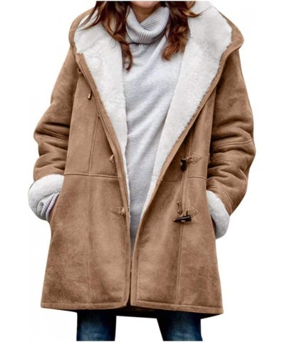 Winter Coats for Women Casual Long Sleeve Open Front Jacket Trendy Warm Outerwear Fashion Cardigan Clothes A5khaki $22.46 Jac...