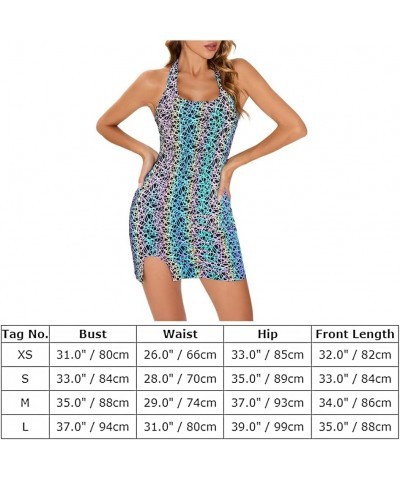 Women Reflective Rave Outfit Holographic Bodycon Mini Dress Strap Backless Nightout Festival Dresses Colorful-03 $16.76 Dresses