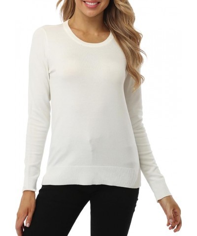 Women's Sweater, Lightweight Crewneck Long Sleeve Pullover Ivory $18.47 Sweaters