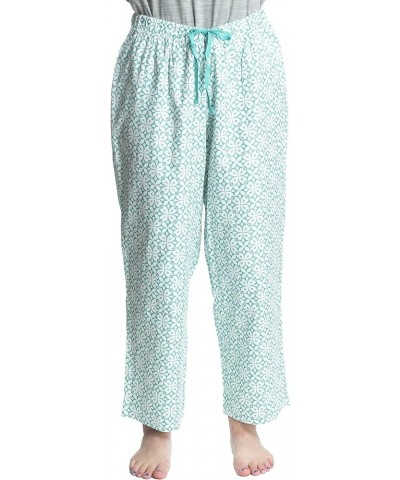 Women's 2-Pack Solid and Pattern Sleep Pajama Pant Set Heather Grey/Aqua Tile $13.60 Sleep & Lounge