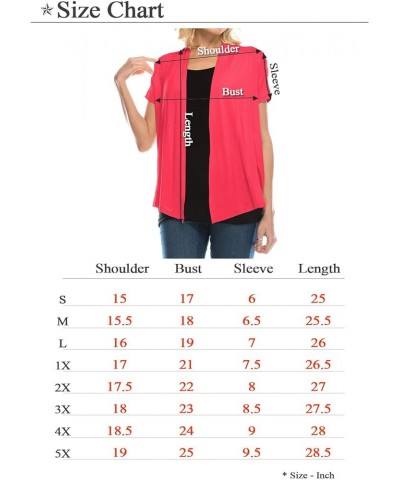 Womens Lightweight Short Sleeve Open Front Drape Cardigan(Size:S-5X) Turquoise $10.86 Sweaters