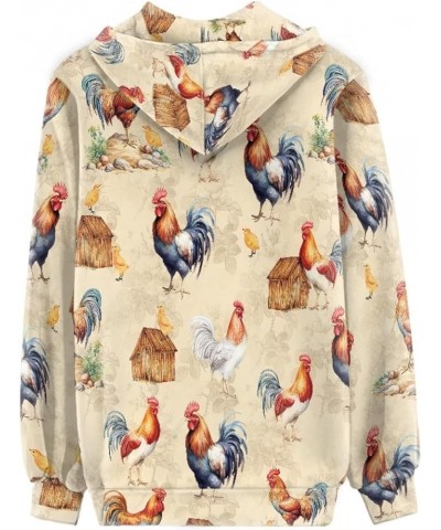 Zip Up Women's Hoodies & Sweatshirts XS-5XL Chicken Rooster $12.82 Hoodies & Sweatshirts