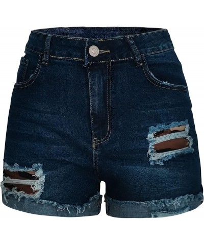 Women's Casual Mid Rise Denim Shorts Stretch Ripped Raw Hem Jean Shorts Distressed Jeans Jean Shorts Casual Dressy B01 Blue $...