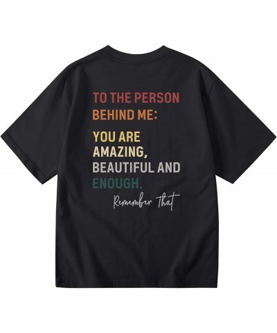 You Matter to The Person Behind Me Tshirt Mental Health Awareness Shirt for Women Kindness Casual Graphic Tees Tops A-black $...