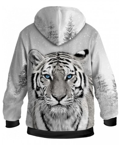 Mens Womens Tiger Hoodies Fleece Zip Hooded Animal Sweatshirt Winter Sherpa Lined Warm Jacket with Pockets 1488 Grey $32.15 J...