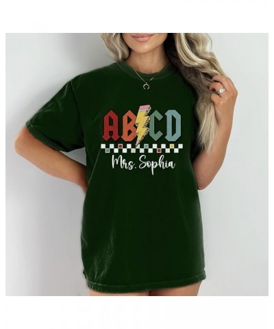 Personalized Rock ABCD Shirt - Retro Custom Teacher Name ABCD T-Shirt, Back to School Gift Navy $11.19 T-Shirts