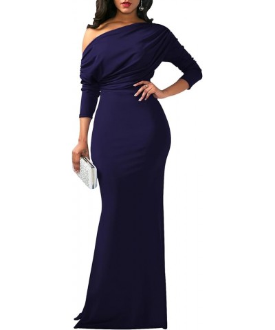 Women’s Bodycon Formal Maxi Dresses Elegant Sleeveles Evening Party Long Dress 5523-navy Blue $26.21 Dresses