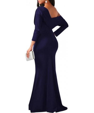 Women’s Bodycon Formal Maxi Dresses Elegant Sleeveles Evening Party Long Dress 5523-navy Blue $26.21 Dresses