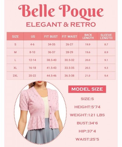 Women's Vintage Short Sleeve Knit Bolero Shrug Lightweight Button Up Ruffle Cropped Cardigan Sweater Tops Apricot $15.92 Swea...