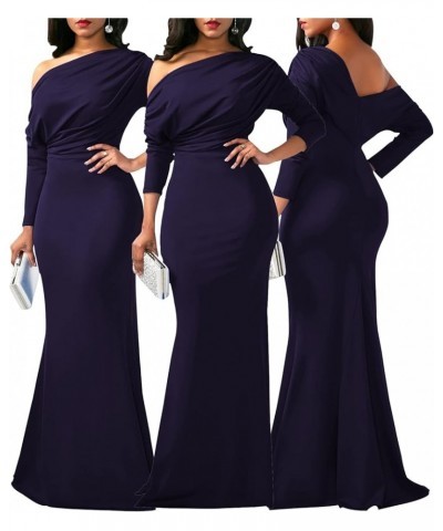 Women’s Bodycon Formal Maxi Dresses Elegant Sleeveles Evening Party Long Dress 5523-navy Blue $26.21 Dresses