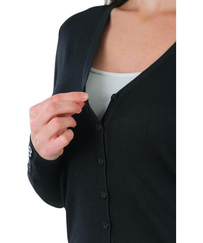 Women's Long Sleeve Button Down V-Neck Cardigan Classic Style - Black $14.22 Sweaters