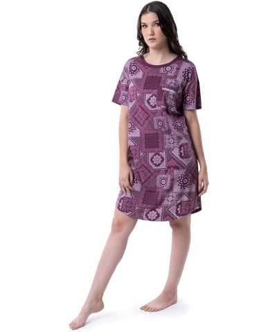 Women's Short Sleeve Crewneck Pocket Sleepshirt Paisley $9.54 Sleep & Lounge