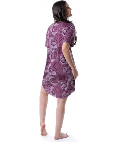 Women's Short Sleeve Crewneck Pocket Sleepshirt Paisley $9.54 Sleep & Lounge