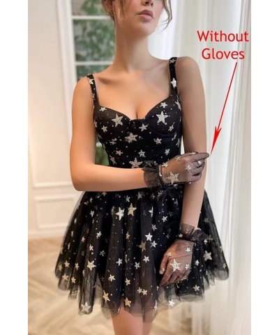 Sparkly Starry Tulle Homecoming Dresses for Teens Short Sleeveless Formal Prom Party Gowns 01-emerald Green $24.20 Dresses