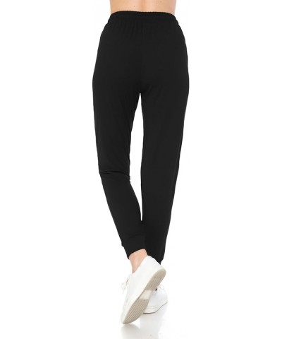 Women's Relaxed-fit Jogger Track Cuff Sweatpants with Pockets for Yoga, Workout Black $8.82 Pants