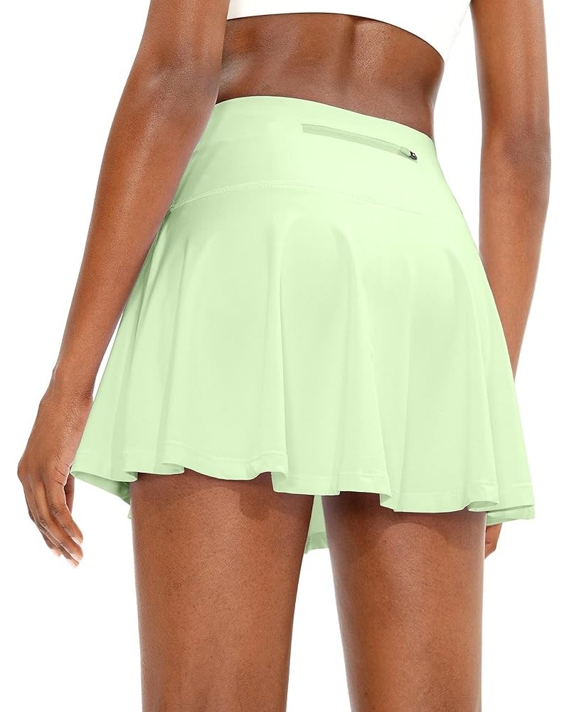 Pleated Tennis Skirt for Women with 4 Pockets Women's High Waisted Athletic Golf Skorts Skirts for Running Casual Mint Cream ...