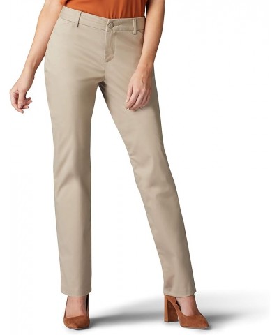 Women's Wrinkle Free Relaxed Fit Straight Leg Pant Flax $15.96 Pants