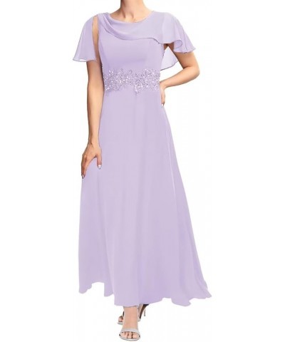 Women's Mother of The Bride Dresses Tea Length Lace Applique Formal Evening Dress with Sleeves Dusty Purple $31.50 Dresses