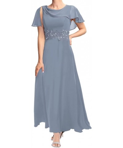 Women's Mother of The Bride Dresses Tea Length Lace Applique Formal Evening Dress with Sleeves Dusty Purple $31.50 Dresses