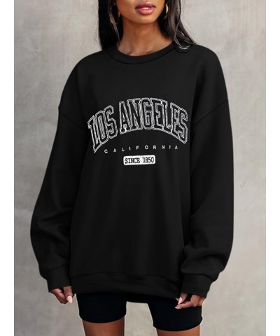 Oversized Graphic Sweatshirt for Women Long Sleeve Crewneck Pullover Casual Fall Hoodie Tops 2024 Los Angeles Black $19.03 Ho...