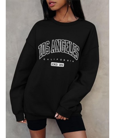 Oversized Graphic Sweatshirt for Women Long Sleeve Crewneck Pullover Casual Fall Hoodie Tops 2024 Los Angeles Black $19.03 Ho...