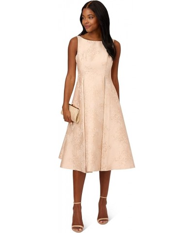 Women's Texutred Jacquard Flared Dress Ginger Biscuit $76.54 Dresses