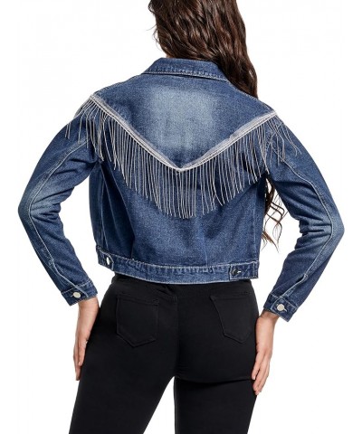 Women Denim Jacket Long Sleeve Casual Distressed Ripped Button Down Coat 05 Blue-9628 $13.53 Jackets