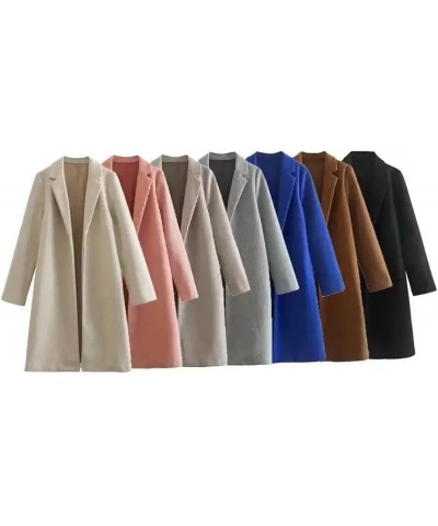 Autumn And Winter Women's Coat Long-Sleeved Loose Jacket Retro Windbreaker Women's Coat Warm Bl $38.19 Coats