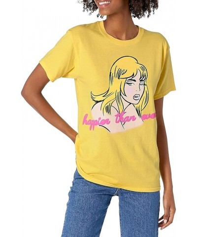 Exclusive Official Au Revoir Happier Than Ever T-Shirt Yellow $11.63 T-Shirts