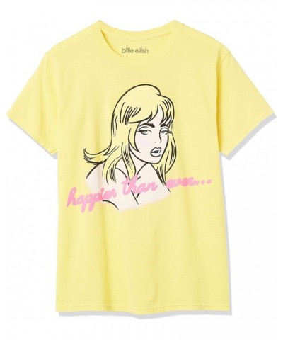 Exclusive Official Au Revoir Happier Than Ever T-Shirt Yellow $11.63 T-Shirts