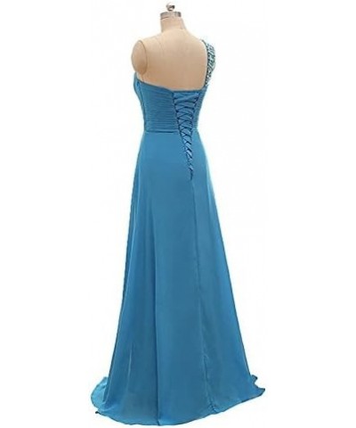 Women's One Shoulder Chiffon Floor-Length Evening Formal Prom Dresses Long Purple $36.26 Dresses