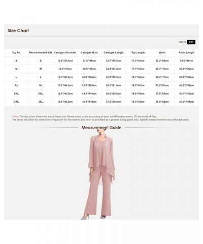 3 PCS Chiffon Mother's Outfit Pants Suits with Tank Top and Draped Cardigan for Wedding Party Burgundy a $18.02 Suits