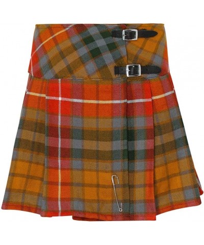 Womens 16.5 Inch Plaid Mini Kilt Billie Skirt Leather Buckled Straps Antique Buchanan $22.39 Skirts