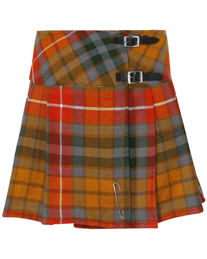 Womens 16.5 Inch Plaid Mini Kilt Billie Skirt Leather Buckled Straps Antique Buchanan $22.39 Skirts