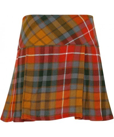 Womens 16.5 Inch Plaid Mini Kilt Billie Skirt Leather Buckled Straps Antique Buchanan $22.39 Skirts