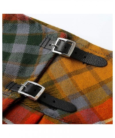 Womens 16.5 Inch Plaid Mini Kilt Billie Skirt Leather Buckled Straps Antique Buchanan $22.39 Skirts