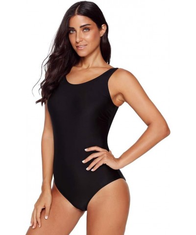 Women's Performance One Piece Criss Cross Swimsuit Sun Protection Black $12.30 Swimsuits