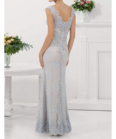 Mother of The Bride Dresses Long Evening Dresses Lace Formal Dress Beaded Mermaid Wedding Steel Grey $43.24 Dresses