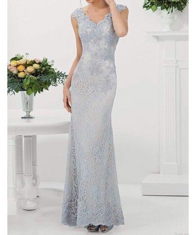 Mother of The Bride Dresses Long Evening Dresses Lace Formal Dress Beaded Mermaid Wedding Steel Grey $43.24 Dresses